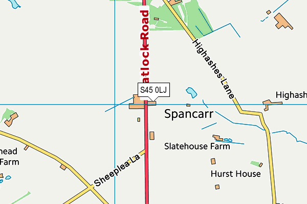 S45 0LJ map - OS VectorMap District (Ordnance Survey)