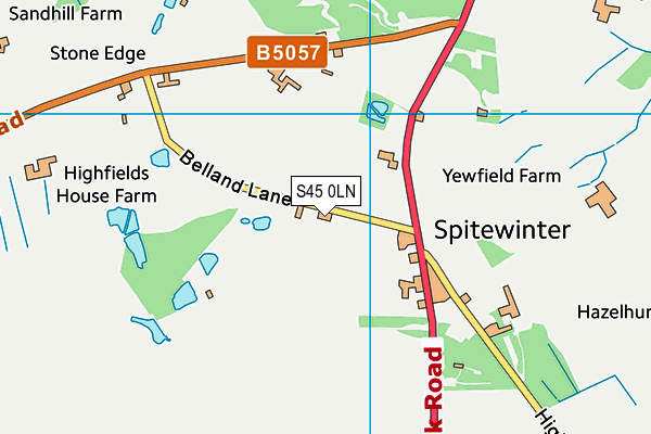 S45 0LN map - OS VectorMap District (Ordnance Survey)