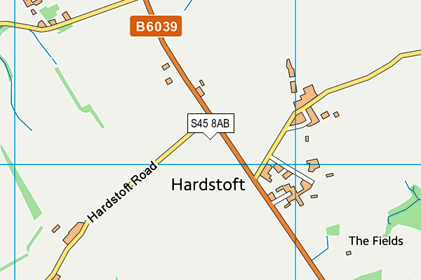 S45 8AB map - OS VectorMap District (Ordnance Survey)