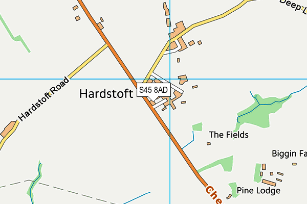 S45 8AD map - OS VectorMap District (Ordnance Survey)