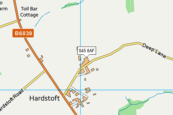 S45 8AF map - OS VectorMap District (Ordnance Survey)