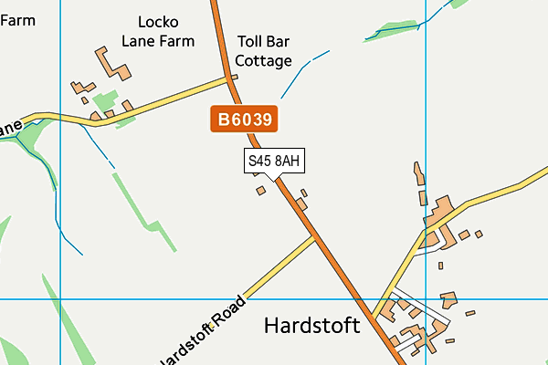 S45 8AH map - OS VectorMap District (Ordnance Survey)