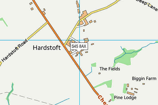S45 8AX map - OS VectorMap District (Ordnance Survey)