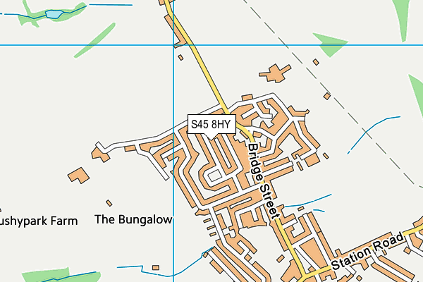 S45 8HY map - OS VectorMap District (Ordnance Survey)