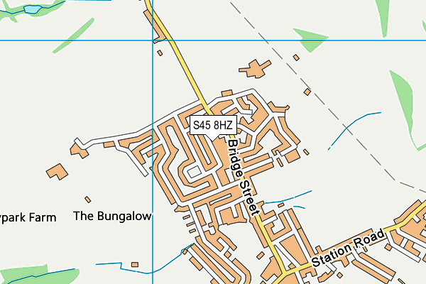 S45 8HZ map - OS VectorMap District (Ordnance Survey)