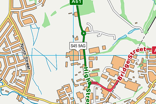 S45 9AG map - OS VectorMap District (Ordnance Survey)