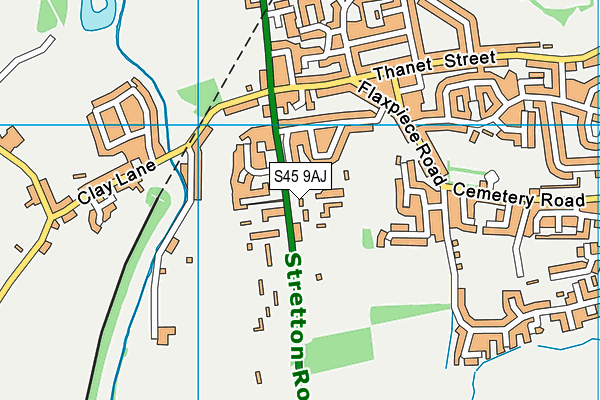 S45 9AJ map - OS VectorMap District (Ordnance Survey)