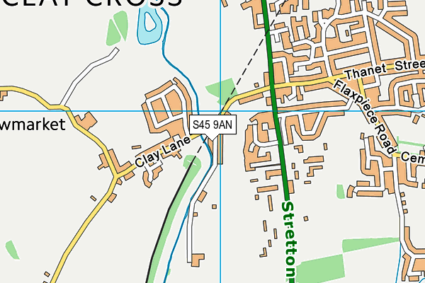 S45 9AN map - OS VectorMap District (Ordnance Survey)