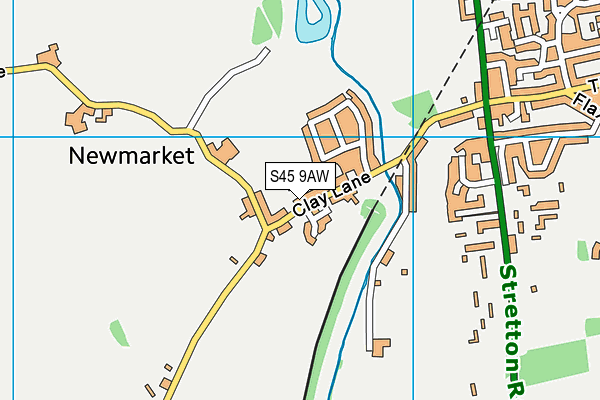 S45 9AW map - OS VectorMap District (Ordnance Survey)