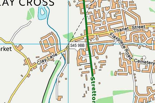 S45 9BB map - OS VectorMap District (Ordnance Survey)