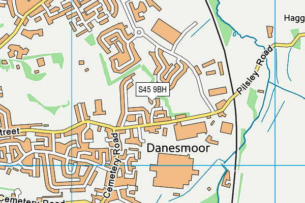 S45 9BH map - OS VectorMap District (Ordnance Survey)