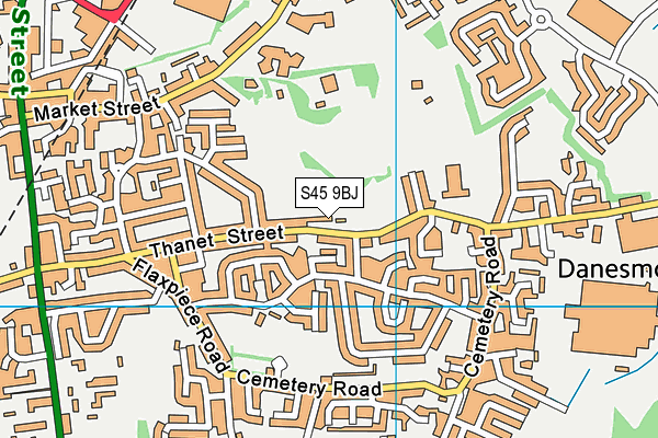S45 9BJ map - OS VectorMap District (Ordnance Survey)
