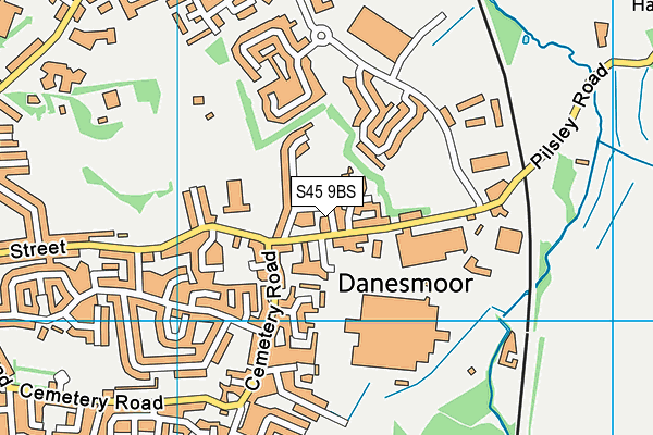 S45 9BS map - OS VectorMap District (Ordnance Survey)