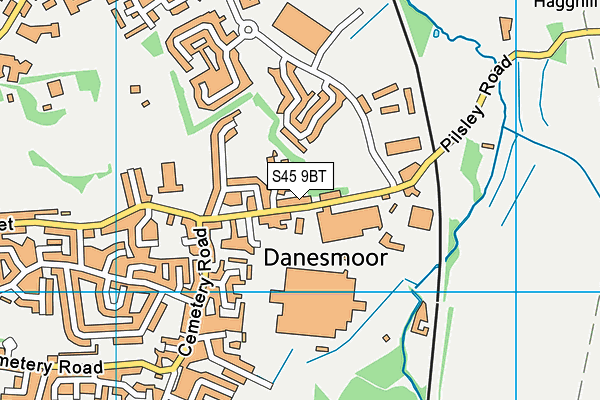 S45 9BT map - OS VectorMap District (Ordnance Survey)