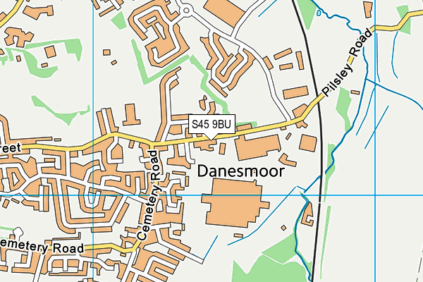 S45 9BU map - OS VectorMap District (Ordnance Survey)