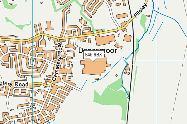 S45 9BX map - OS VectorMap District (Ordnance Survey)