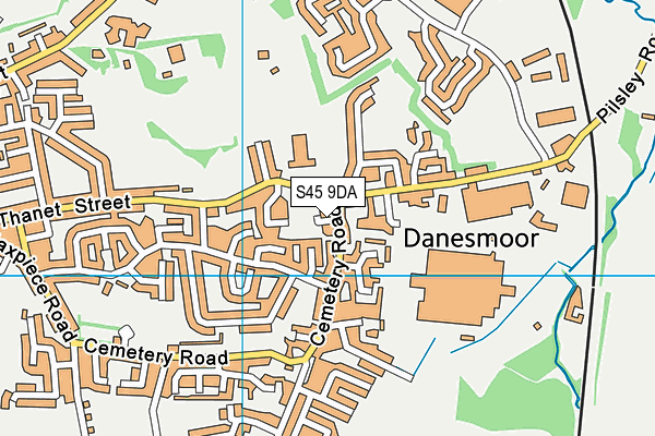 S45 9DA map - OS VectorMap District (Ordnance Survey)