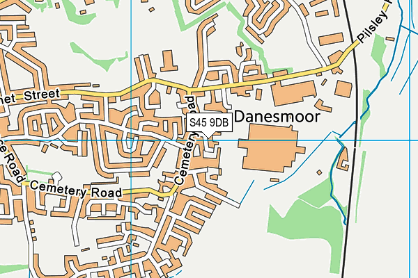 S45 9DB map - OS VectorMap District (Ordnance Survey)