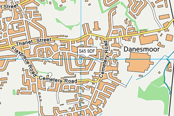 S45 9DF map - OS VectorMap District (Ordnance Survey)