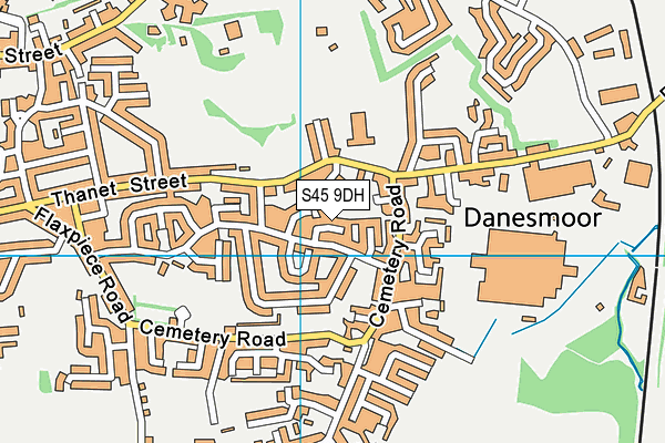 S45 9DH map - OS VectorMap District (Ordnance Survey)