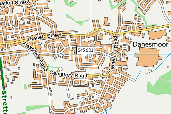 S45 9DJ map - OS VectorMap District (Ordnance Survey)