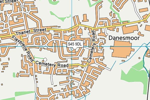 S45 9DL map - OS VectorMap District (Ordnance Survey)