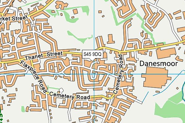 S45 9DQ map - OS VectorMap District (Ordnance Survey)