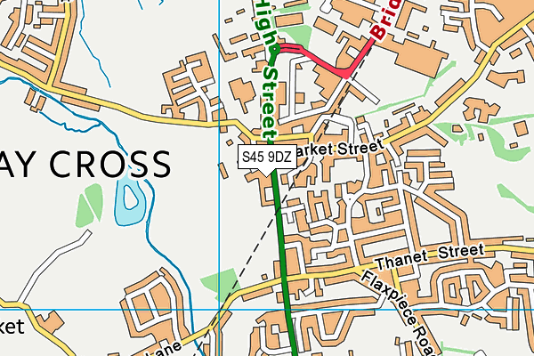 S45 9DZ map - OS VectorMap District (Ordnance Survey)