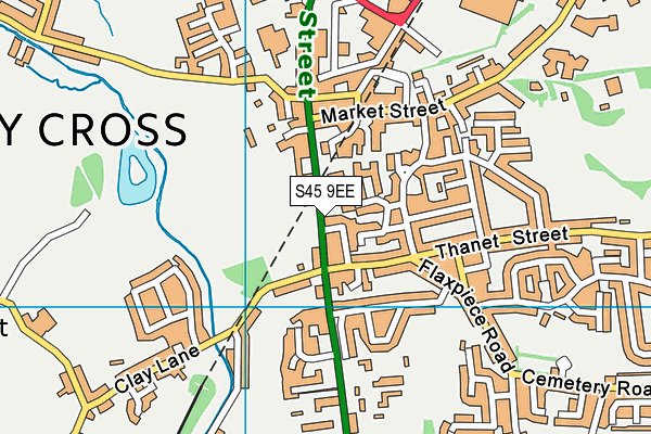 S45 9EE map - OS VectorMap District (Ordnance Survey)