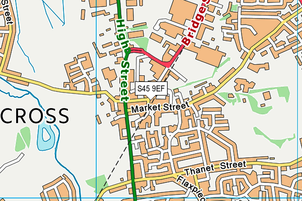 S45 9EF map - OS VectorMap District (Ordnance Survey)