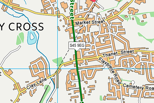 S45 9EG map - OS VectorMap District (Ordnance Survey)