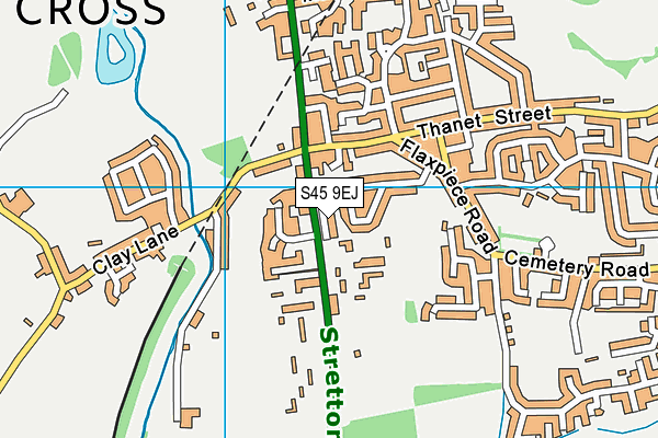 S45 9EJ map - OS VectorMap District (Ordnance Survey)