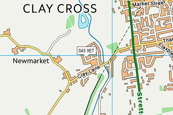 S45 9ET map - OS VectorMap District (Ordnance Survey)