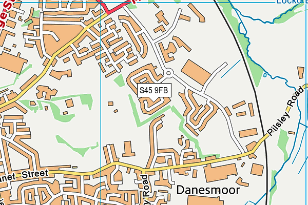S45 9FB map - OS VectorMap District (Ordnance Survey)