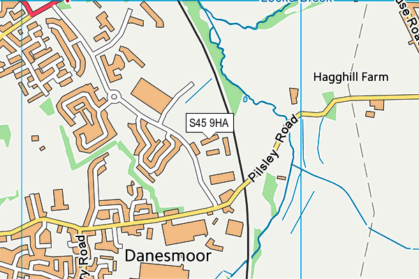 S45 9HA map - OS VectorMap District (Ordnance Survey)