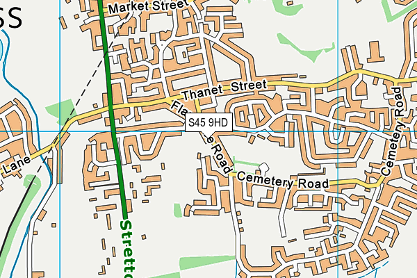 S45 9HD map - OS VectorMap District (Ordnance Survey)