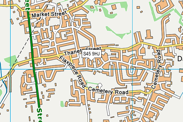 S45 9HJ map - OS VectorMap District (Ordnance Survey)