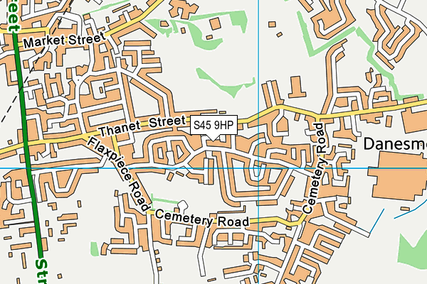 S45 9HP map - OS VectorMap District (Ordnance Survey)