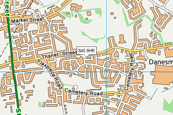 S45 9HR map - OS VectorMap District (Ordnance Survey)