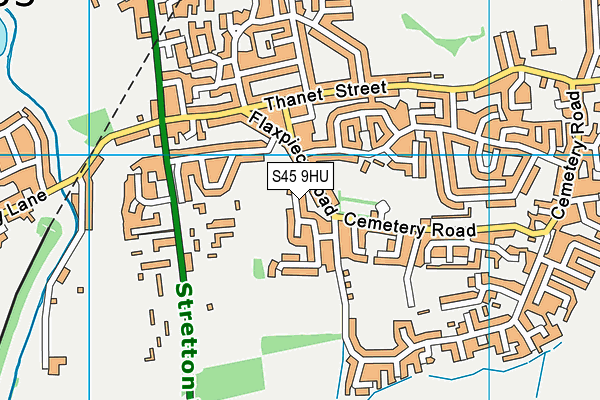 S45 9HU map - OS VectorMap District (Ordnance Survey)