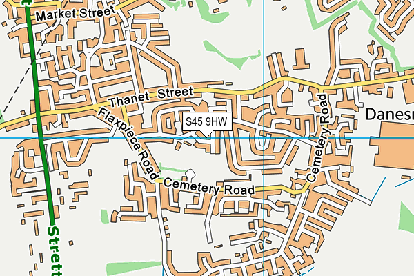 S45 9HW map - OS VectorMap District (Ordnance Survey)