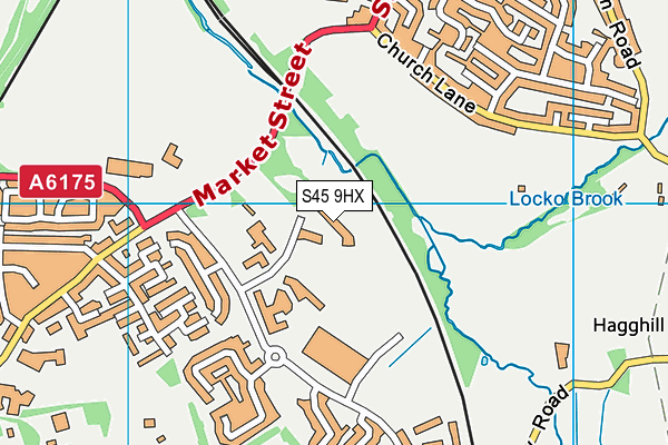 S45 9HX map - OS VectorMap District (Ordnance Survey)