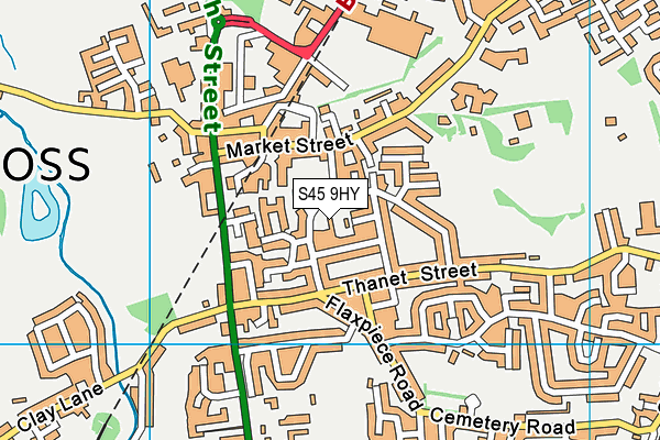 S45 9HY map - OS VectorMap District (Ordnance Survey)