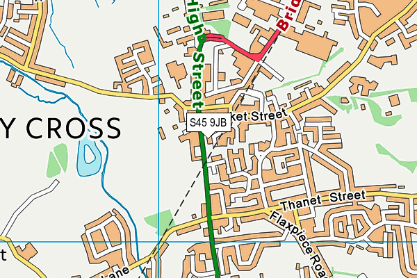 S45 9JB map - OS VectorMap District (Ordnance Survey)