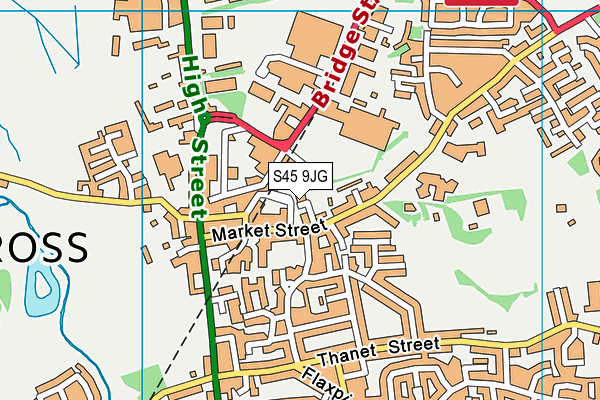 S45 9JG map - OS VectorMap District (Ordnance Survey)