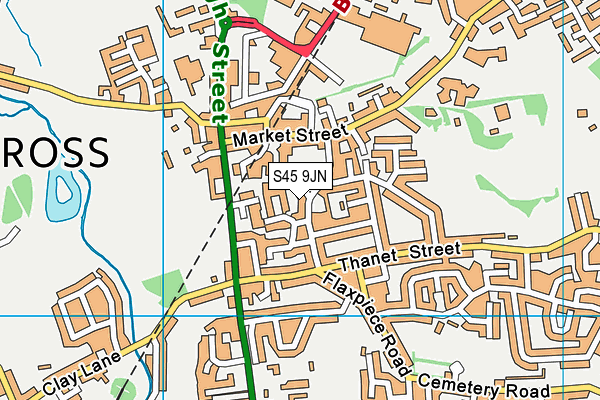 S45 9JN map - OS VectorMap District (Ordnance Survey)