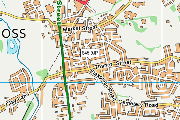 S45 9JP map - OS VectorMap District (Ordnance Survey)