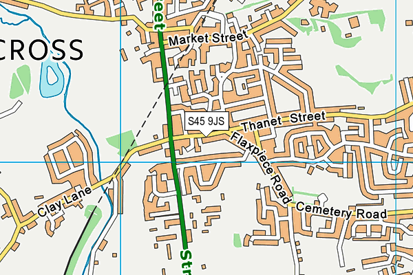 S45 9JS map - OS VectorMap District (Ordnance Survey)