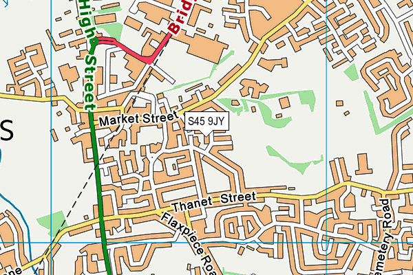 S45 9JY map - OS VectorMap District (Ordnance Survey)