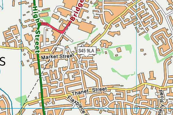 S45 9LA map - OS VectorMap District (Ordnance Survey)